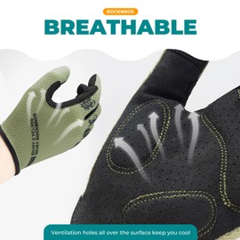 ROCKBROS Cycling Gloves for Spring and Summer Full Finger Touchscreen Bike Gloves for Men and Women - Mountain Bike and Road Bike
