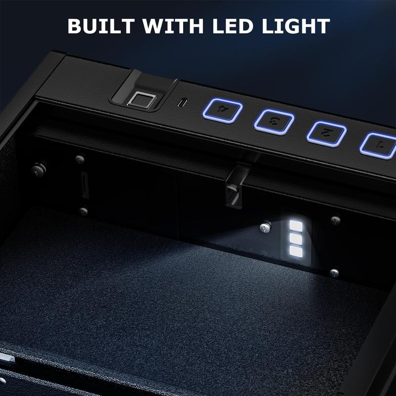 Bonsai Biometric Safe, 3-Way Quick Access Fingerprint Safe with Type-C