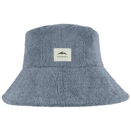 KELEVO Sauna Hat, Sauna Cap, Large, Cotton, Water Absorbent, Machine Washable, Easy Care, Sauna Hat, Sauna Goods, Includes Pocket, Hat, Bag, Mother's Day, Father's Day Gift, gray