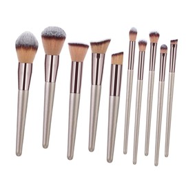 FRCOLOR 10 Pcs Makeup Brush Set Cosmetic Brushes for Foundation Blush Eyeshadow Concealer and More Smooth Application for Travel and Everyday Use