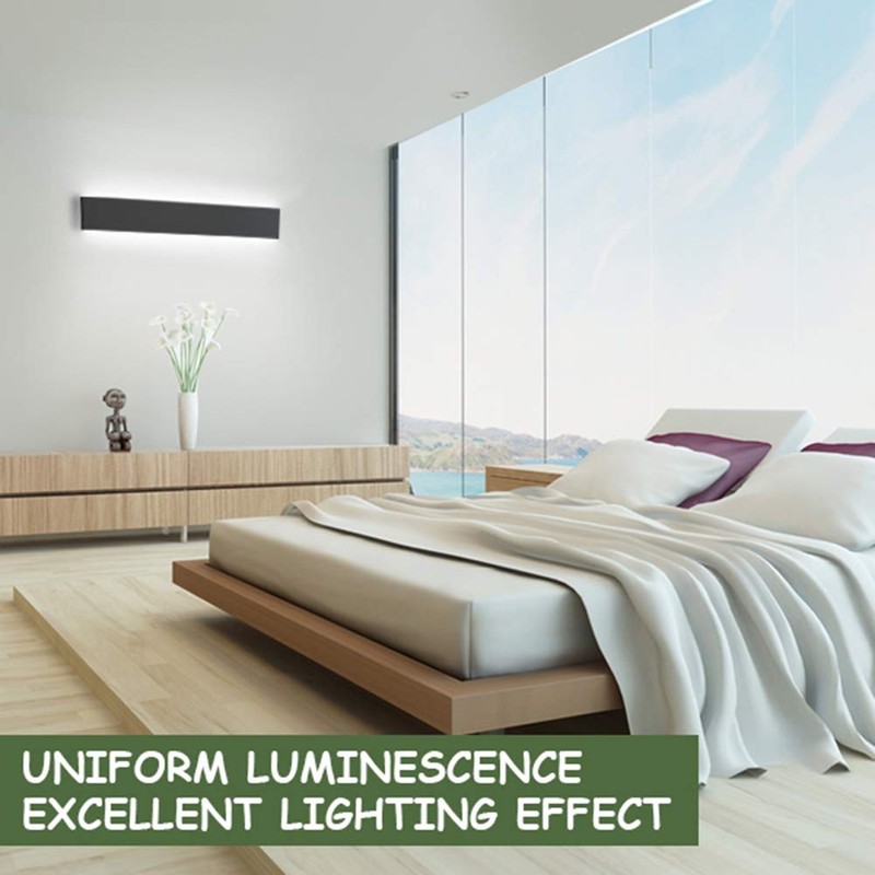 Aipsun 43.3in/40W Modern Black Vanity Light Fixtures LED Bathroom Wall