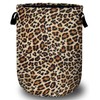 Brown Leopard Laundry Basket with Sturdy Handles, Natural Animal Skin