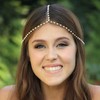 Inateannal Boho Pearl Head Chain Headpiece Jewelry Pearl Beaded Bridal