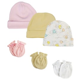 UD_Girls Baby Caps And Mittens (pack Of 6) Nc_0273