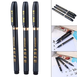 DEWIN Japanese Writing Pen, Fine Felt Tip Writing Pen Japanese Chinese Japanese Calligraphy Shodo Brush Ink Pen Writing Drawing Craft 3Pcs
