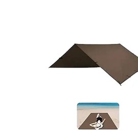 Tent Tarp,Picnic Mat Camping Tarp Tent Hammock Tarp, pu Waterproof Camping tarp Tent Rain Fly Picnic Mat Survival Shelter Sunshade - Colour: 10×10ft Coffee