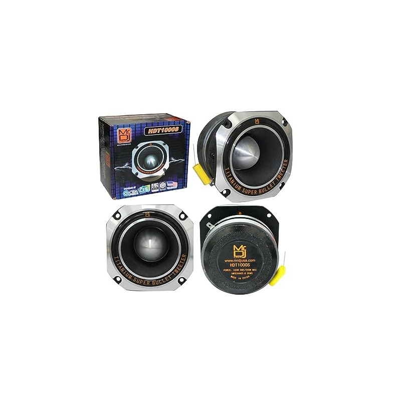 Mr. Dj USA HDT1000S 4-Inch 500W Titanium Bullet High Compression