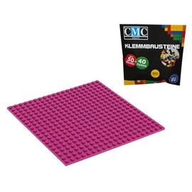 CMC imports Building Plate 20 x 20 Nubs Clamping Blocks Building Blocks Base Plate City Basepalt Modular - Double-Sided Building 34 Different Colours (Purple / 624)
