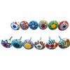 Mix of Vintage Ceramic Knobs 12 Pcs Flower Design Door