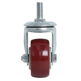 Finnhomy Swivel Caster Wheels 2 Inch Heavy Duty Threaded Stem Casters 1/2"-13 x 1" Set of 4 Premium Polyurethane Wheels PU Load Bearing 800 Lbs Anti-wear Smooth Casters, Red