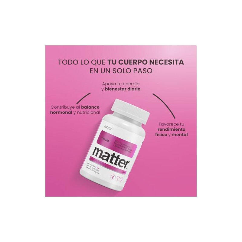 Matter Diaria Fem Vitaminas Mujer Inositol Quatrefolic Ferrochel Minerales Quelados