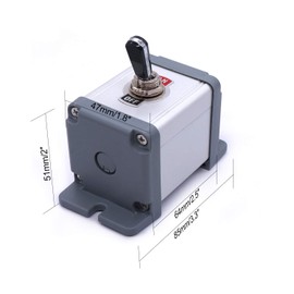 Twidec/Heavy Duty Rocker Toggle Switch Box 16A 250V SPST 2 Position 2 Pin ON/Off Switch Black PC Wear-Resistant Handle with Metal Shell TEN-A-2210BK-BOX-A101
