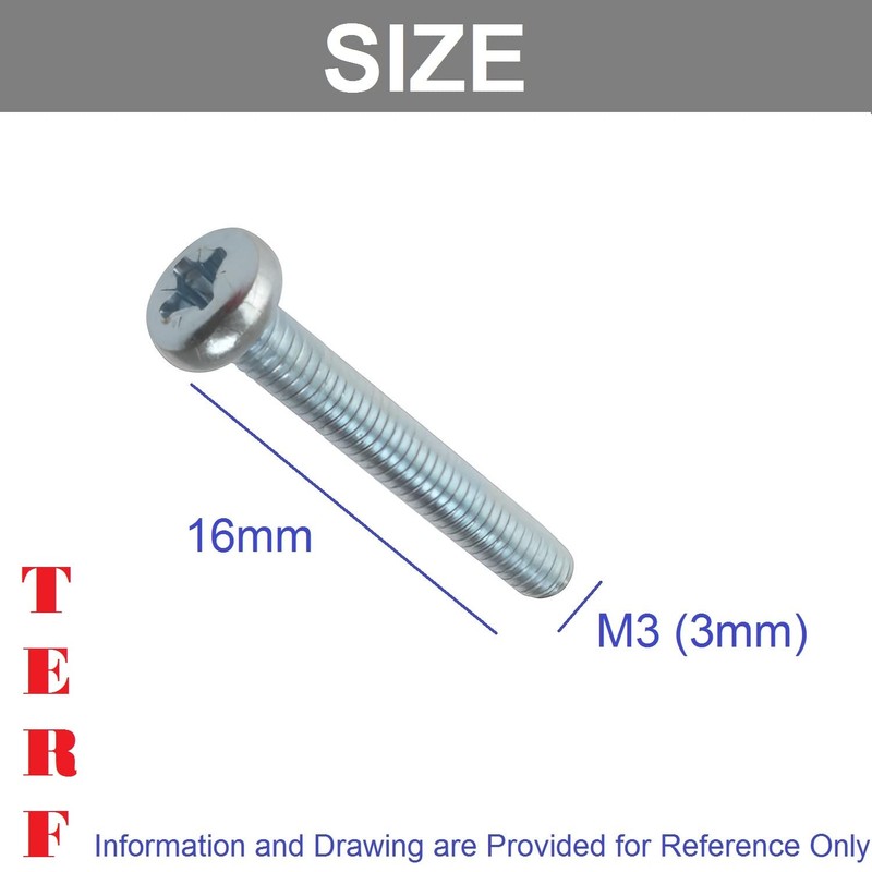 TERF® M3 X 16mm Pozi Pan Machine Screws M3 (3mm)