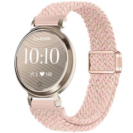 GIOPUEY Bracelet Compatible with Garmin Lily 2, Braided Nylon Bracelet [Unisex] Elastic Replacement Strap - Rainbow Colours