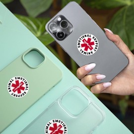 3 Pcs Emotional Support Animal Sticker – Funny Pet Support Quote Vinyl Decal for Pet Lovers, Animal Supporters, and Mental Health Advocates for Laptop, Water Bottle, Tumbler 3"x3" 3