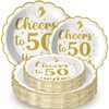 Maxdot 60 Pcs 50th Wedding Anniversary Plates Wedding Anniversary Party