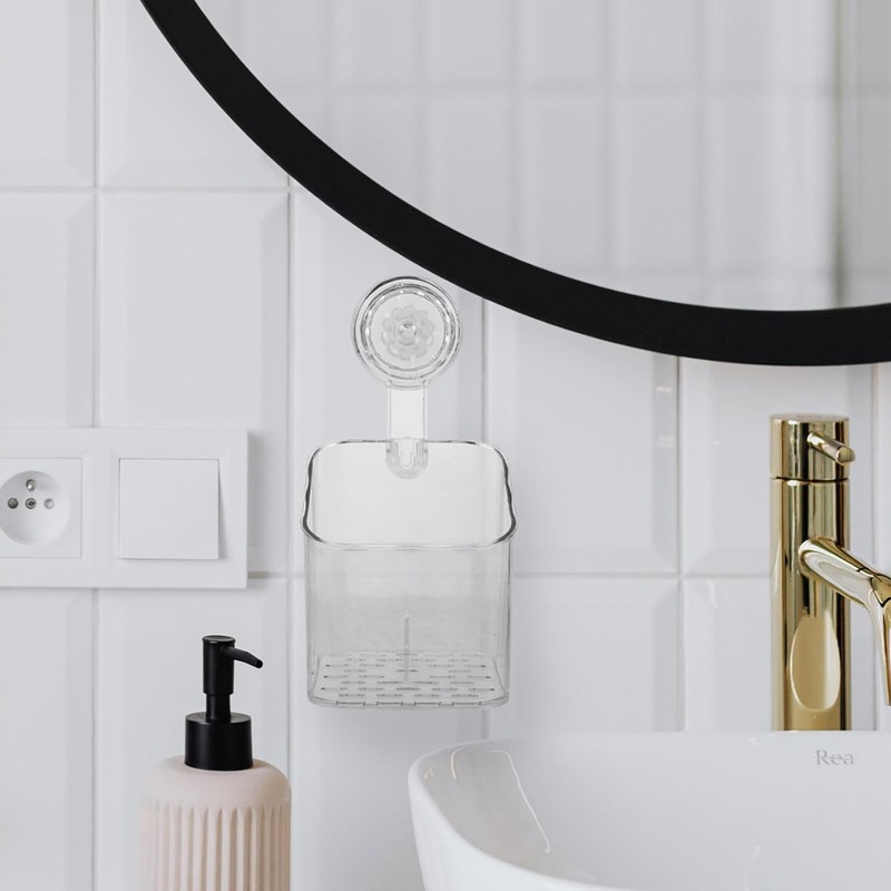 Shower Shelf without Drilling, Shelf with Suction Cup, Reusable Shower