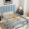 VECELO Full Bed Frame with Upholstered Headboard, Heavy-Duty Platform Bedframe