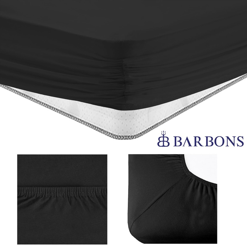 BARBONS Fitted Sheet 90 x 200 cm, 100% Cotton Fitted