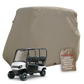 Formosa Covers Heavy Duty Golf Cart Cover 4 Passenger Extended Roof Premium Golf Cart Accessories All Weather fits 80" Roof EZGO, Club Car, Evolution, Yamaha G Models, GEM e2 (Grey, Taupe, or Green)