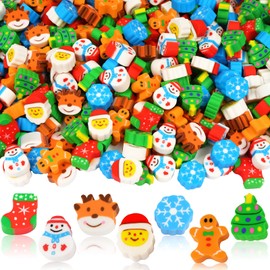 Christmas Mini Erasers for Kids Bulk, 240 PCS Cute Erasers Novelty Pencil Erasers Santa Snowman Stocking Erasers for Christmas Party Favor Gifts Home School Work Rewards