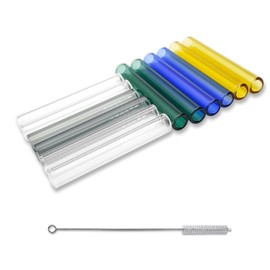 12 Pcs 3 Inches Borosilicate Glass Tubes, Gtysmox 5 Colors 12mm Diameter 2mm Thickness Glass Tubing with 1 Cleaning Brush