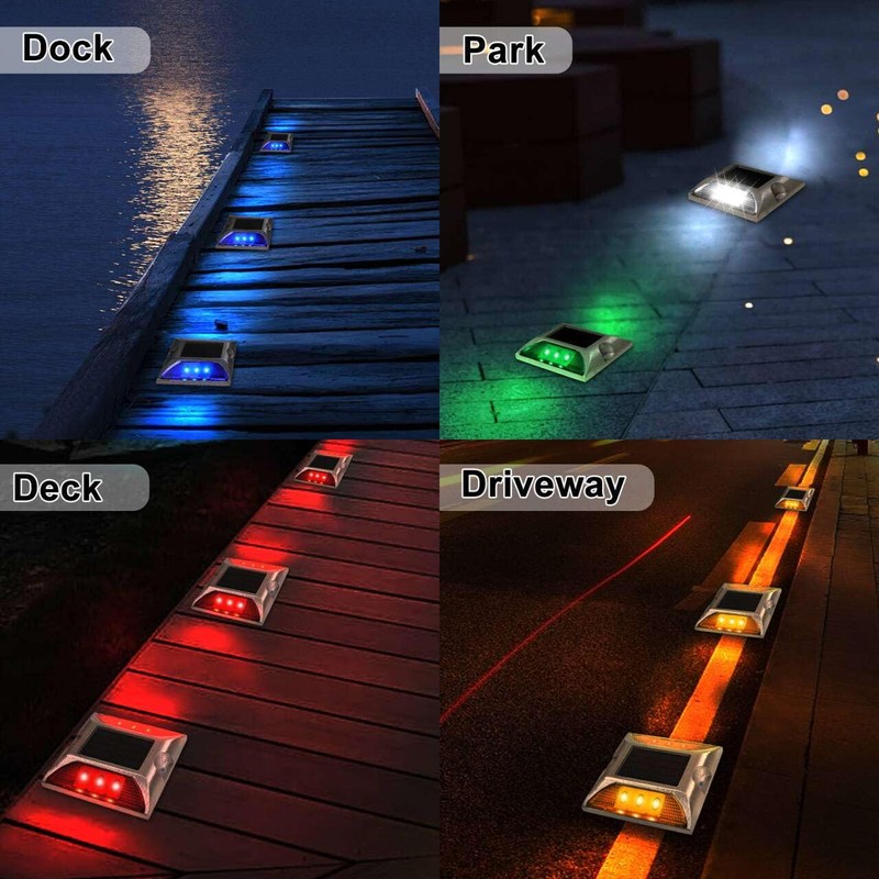 Aolyty Solar Dock Lights - IP68 Waterproof Outdoor Warning Step