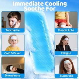 Parches de gel de refrigeración para fiebre, refresca las estropas de la frente alivian el dolor de cabeza, dolor de muelas, somnolencia, refrigeración del teléfono celular