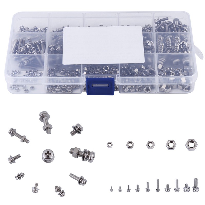 400pcs M2 M2.5 M3 M4 M5 Cross Pan Head Screws