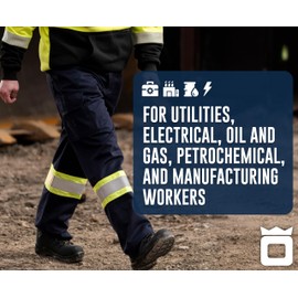 Oberon FR Arc Rated Hi Vis Safety Cargo Pants For Men - Flame Resistant & Reflective - 10 Cal - Class E - 6 Pockets - Navy