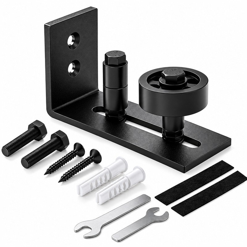 Barn Door Floor Guide for Sliding Doors – Black Anti-Sway