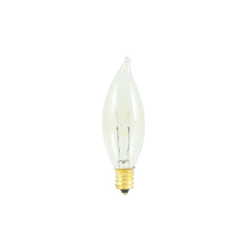 Bulbrite Incandescent CA8 Candelabra Screw Base (E12) Light Bulb, 25