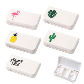 XURJUMI Pack of 5 Small Pill Boxes for On the Go 3 Compartments Pill Box Mini 1 Day Mini Tablet Box Pill Box Small Pill Box for On the Go for Vitamins, Fish Oil, Medicines