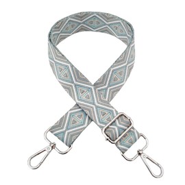 Adjustable Shoulder Strap for Bags, Bag Straps for Changing, Shoulder Strap for Bags, Shoulder Strap 3.8 cm Width with Silver Carabiner Bag Strap for Women's Handbags, Colourful, M, grey / blue