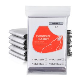 Oture Emergency Space Blankets, 6 Pack Survival Thermal Blanket, Mylar Thermal Survival Blankets Emergency Foil Blanket for Keeping Body Warm,Ourdoor, Hiking, Camping Gear, Travelling