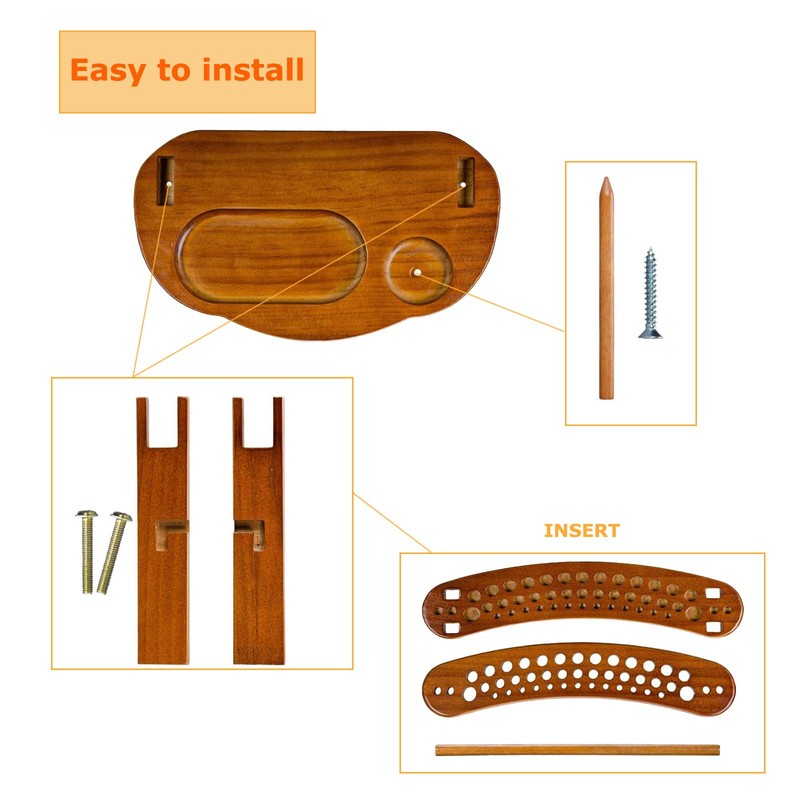 Wooden Yarn Holder for Knitting & Crochet, Horizontal Yarn Spindle
