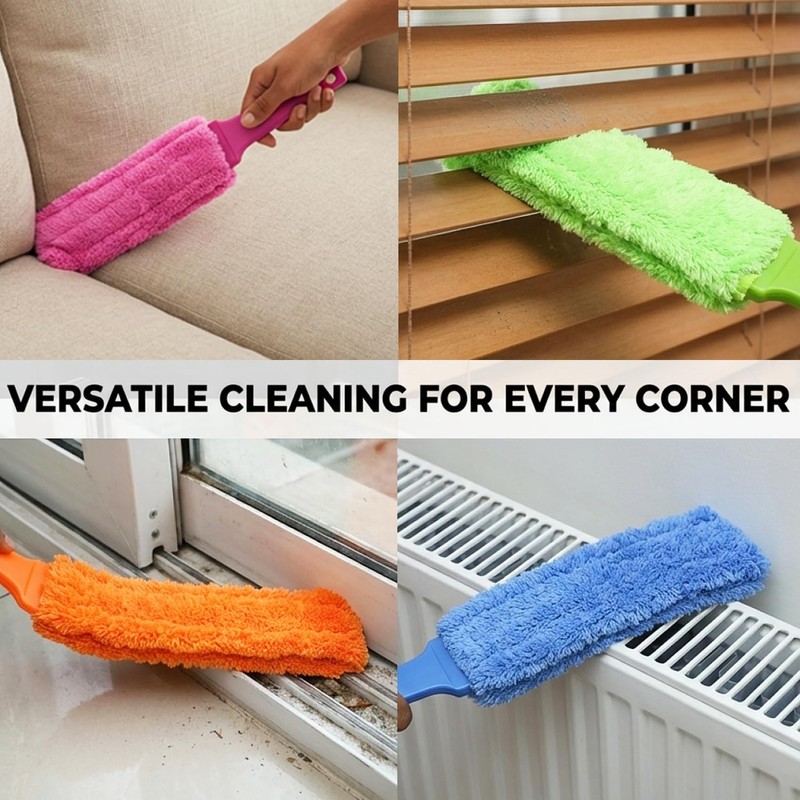 4 Pack 15 inch Reuseable Microfiber Feather Duster, Blind Duster,