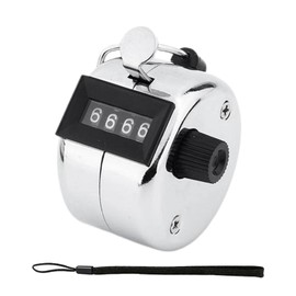 ​Tally Counter, 4 Digit Display Metal Mechanical Clicker Lap Counter with Lanyard Metal Hand Tally Counters Clicker for Counting,Golf Scoring,​Sport Stadium Coach Referees School Event