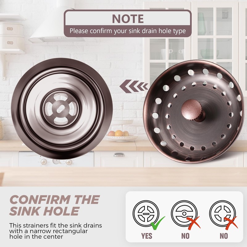 Retisee 2 Pcs Kitchen Sink Stopper Strainer Stainless Steel Drain
