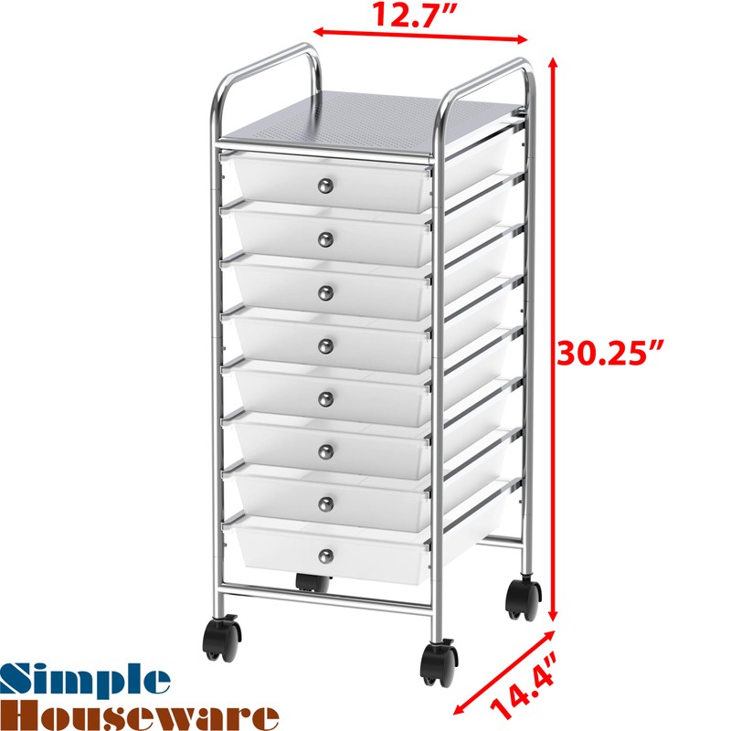 Simple Houseware Utility Cart with 8 Drawers Rolling Storage Art
