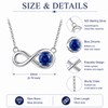 Molioaki 925 Sterling Silver Infinity Necklace for Women, Round Blue