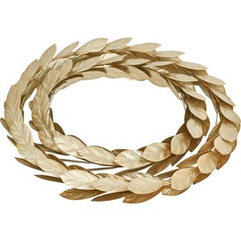 Set of 2 Large Metal Gold Wreaths，Gold Leaves Metal Wreath Wall Decor for Front Door, Door Wreath for Christmas,Window,Wedding,Party Decoration