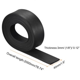 TOP-VIGOR EPDM Rubber Foam Strip 3mm (T) x 40mm (W) x 2000mm (L), Weatherproof Door Seal Rubber Sealing Strip Foam Tape for DIY Gasket Insulation Soundproofing, Reduce Vibration Mat Black