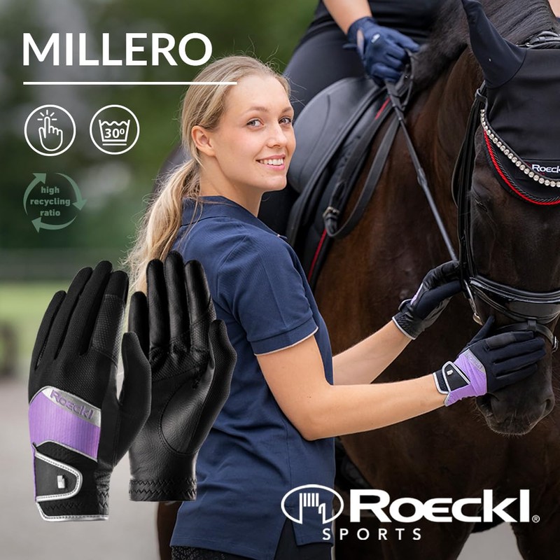 Roeckl Sports Millero Riding Gloves, Leisure Summer Gloves, Black 9