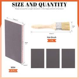 Tanstic Sanding Sponge 800-1000 Grits Flexible Wet Dry Soft Foam Sanding Blocks with 2.5 Inch Brush for Wood, Metal, Drywall, Furniture, 21 Pieces