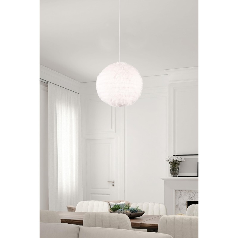 lightling Frieda Pendant Lamp with Plush Shade, Height Adjustable, Ceiling
