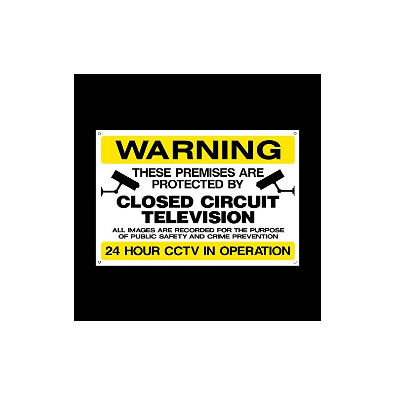 CCTV Closed Circuit Television Premises Protected Plastic Sign with 4