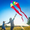 HENGDA KITE Colourful Triangle Kite with Two Tails for Kids