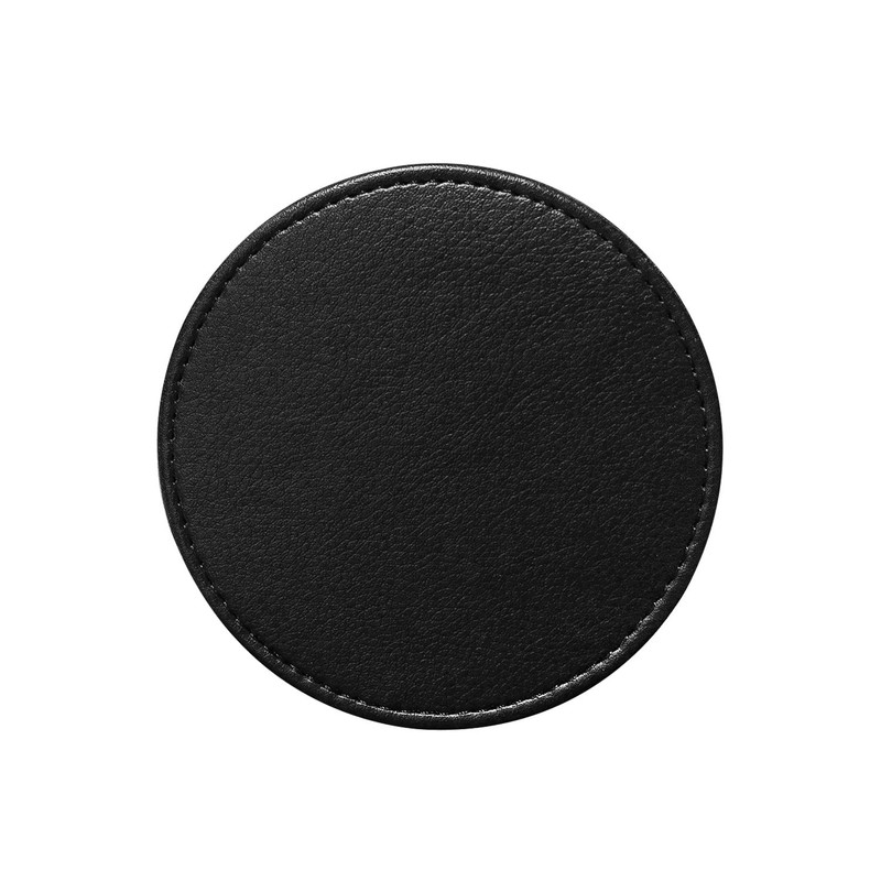 Faux leather round Tea Coasters with cover, pack of 6