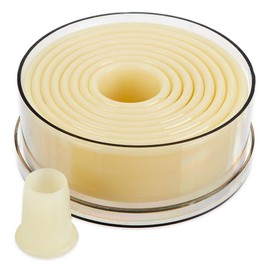 thermohauser Cookie Cutter Set (Nylon), Round and Smooth, White, Diameter 2.0-10.0 cm, 9 Pieces, Plastic